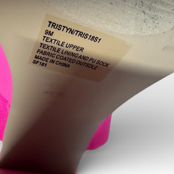 Steve Madden Tristyn Platform Mule Sandals Hot Pink Square Toe Heels Size 9 - Picture 6 of 7